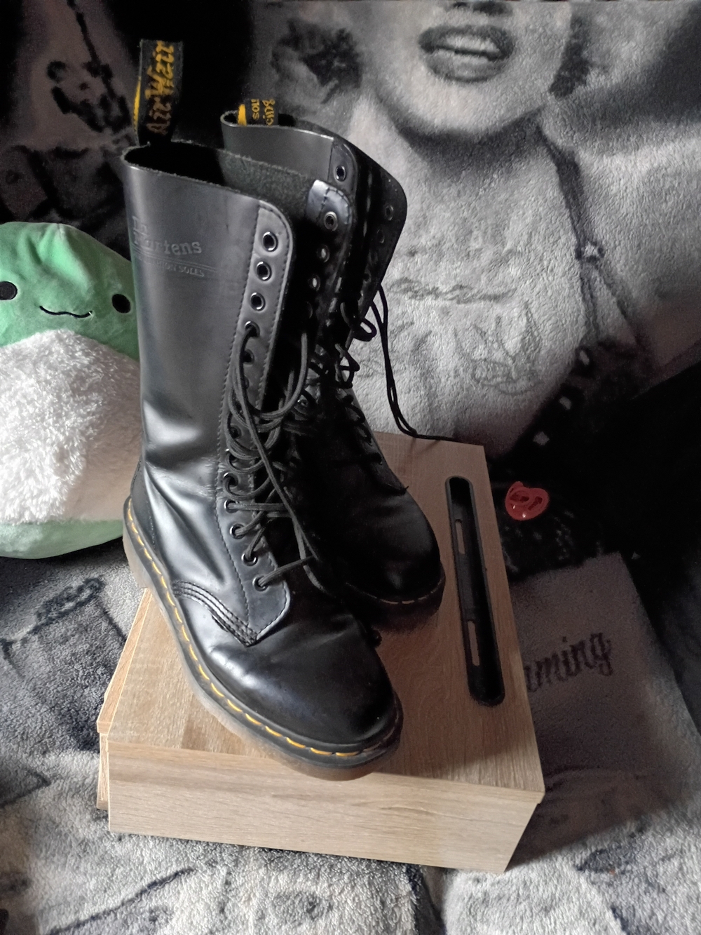 Dr. Martens 10-Eye Black Leather Combat Boots